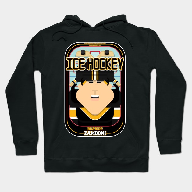 Ice Hockey Black and Yellow - Boardie Zamboni - Amy version Hoodie by Boxedspapercrafts